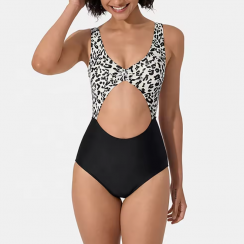 10 Pks Sexy Cut Out Leopard Print One Piece Swimsuit